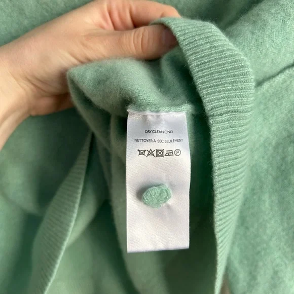 Anthropologie Pilcro 100% Cashmere Alani Mock Neck Sweater Mint Seafoam Green XS - Picture 7 of 9